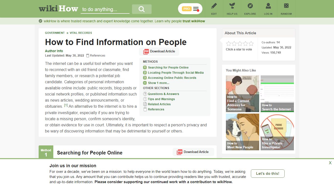 4 Ways to Find Information on People - wikiHow